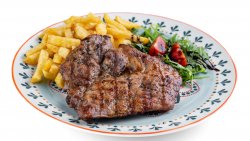 Ceafă de porc la grătar cu cartofi prăjiți image