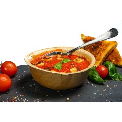 Supă cremă de roșii cu busuioc și halloumi image