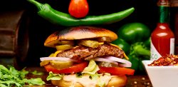 Burger Spicy Texas + Cartofi Prajiti image