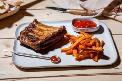 Slow Cooked PorK Scarlet+ French Fries image