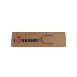 Semn de carte și riglă cadou suvenir iLoveBrasov, natur, 2 în 1