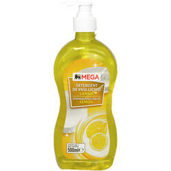 MEGA, Detergent de vase lichid cu parfum de lamaie 500ml