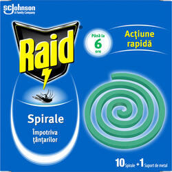 Raid, Spirale impotriva tantarilor cu suport de metal, 10 bucati