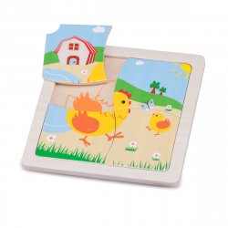 Mini Puzzle Găină - New Classic Toys