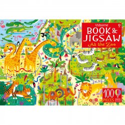 Carte cu Puzzle - Book and Jigsaw At the Zoo - Usborne