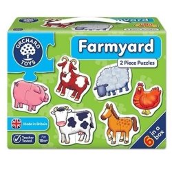 Set 6 puzzle - Ferma (2 piese) - Farmyard - Orchard Toys