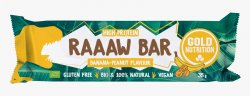 Baton Bio Raaaw Bar Banane Și Arahide 35g GOLD NUTRITION