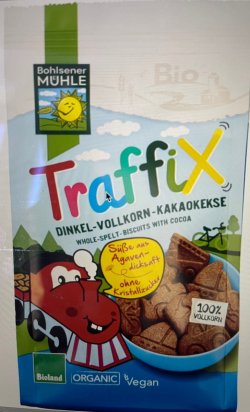 Biscuiti din spelta cu ciocolata indulciti cu agave bio, 125g Bohlsener Muehle