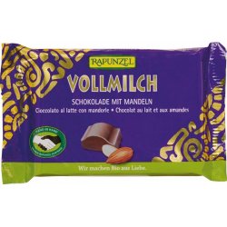 Ciocolata Cristalino cu lapte integral migdale intregi 100g Rapunzel