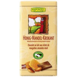 Ciocolata din lapte integral crocanta cu miere si migdale 100g Rapunzel