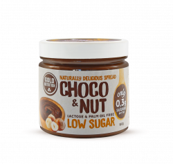 Crema Tartinabila, Choco&Nut Low Sugar, 180 g Gold Nutrition