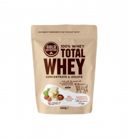 Pudra Proteica, Total Whey, Ciocolata Alba si Alune, 260 gr, Gold Nutrition