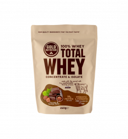 Pudra Proteica, Total Whey, Ciocolata Neagra si Alune, 260 gr, Gold Nutrition