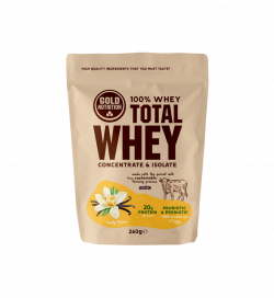 Pudra Proteica, Total Whey, Vanilie, 260 gr, Gold Nutrition