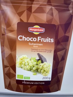 Stafide in ciocolata amaruie bio, 200g MorgenLand
