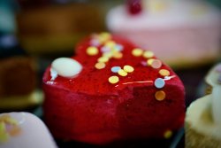 Velvet heart cake image