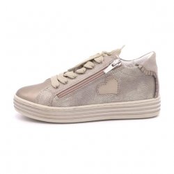 Sneakers fete Primigi piele platino/taupe