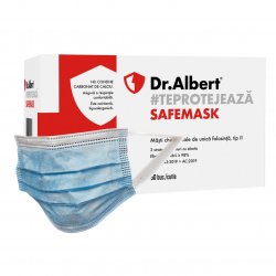 Masca medicala tip 2 Dr.Albert - Albastra (Cutie cu 50buc.)