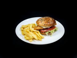 Burger de pui crispy Papa Bun+cartofi prăjiți image