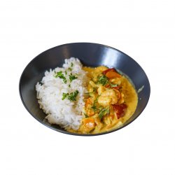 Creveți cu sos curry și orez  image