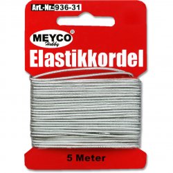 Elastic, snur argintiu, 5 m