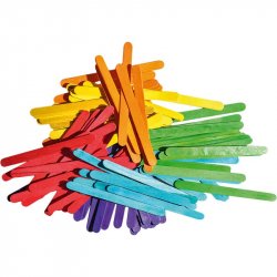 Set baghete lemn colorate, 100 buc