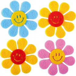 Set flori smiley din fetru