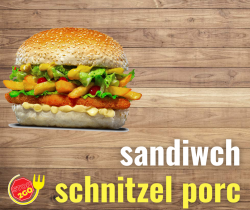 Sandwich cu schnitzel porc image