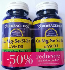 Ca+Mg+Se+Si+Zn+Vit D3 60 cps + 60 cps (REDUCERE 50%)
