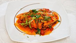 Ceafă de porc cu sos de ardei copți image