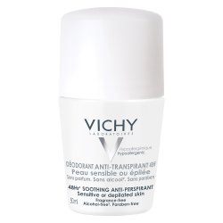 Deodorant roll-on antiperspirant fara parfum 48h, 50 ml, Vichy