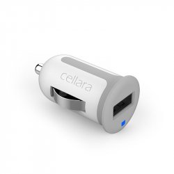 Încărcator auto Cellara 2.4a Lightning Connector Cu Cablu Detasabil - Alb