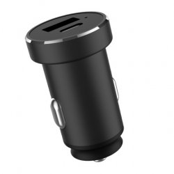 Încărcator auto Cellara Usb a 2.4a + Usb C Pd 18w Total 30w Aluminiu - Negru