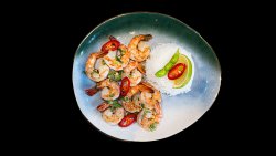 Spicy shrimps grill image