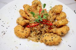 Asian noodle shrimps image