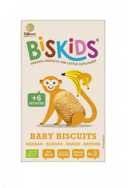 Belkorn Biskids - BIO BISCUITI CU BANANE FARA ZAHAR 120G ( PESTE 6 LUNI )