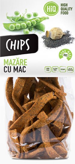  HiQ- CHIPS MAZARE CU MAC, Proteic-vegan, 80g