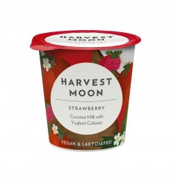 Harvest Moon - BIO IAURT VEGAN CU CĂPȘUNI PE BAZĂ DE COCOS FĂRĂ ZAHĂR 125 GR