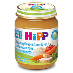 Hipp Bio Meniu Pui Cu Orez Legume 4L125G
