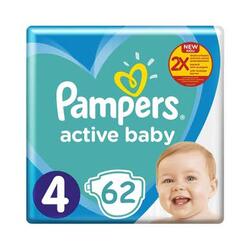 Pampers Active Baby Maxi Pack Plus nr.4 scutece bebelusi 9-14 kg 62 bucati