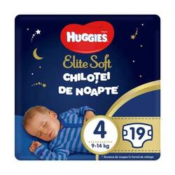 Huggies Elite Soft Pants Overnight, Scutece-chilotel de noapte marimea 4, 19 buc, 9-14 kg