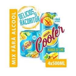 Ursus Cooler Mango si Lime Fara Alcool doza 4 x 500 ml