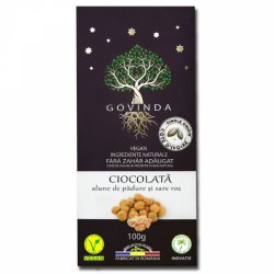 Ciocolată vegană cu sare și alune de pădure – 100 g - Govinda image