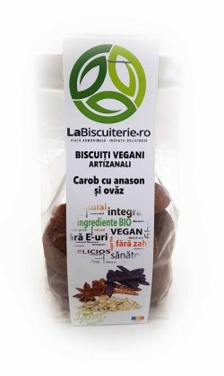Biscuiti vegani fara zahar cu carob(roscove), anason si ovaz- 140g image
