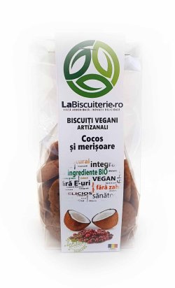 Biscuiti vegani fara zahar cu cocos si merisoare- 140g image
