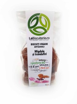 Biscuiti vegani fara zahar cu migdale si trandafir- 140g image
