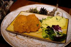 Chicken schnitzel with mashed potatoes image