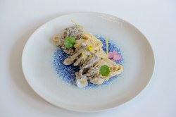 Tagliatelle cu muschi de vita, ciuperci, busuioc si sos alb image