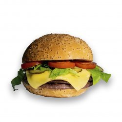 Cheeseburger vită + cartofi prăjiți image