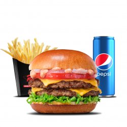 Meniu American Cheeseburger (ceapa caramelizata) image
